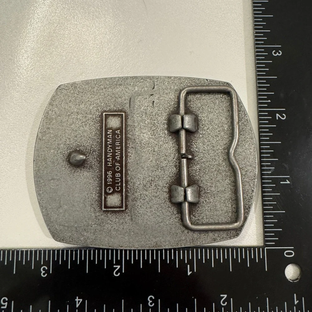 Handyman Club of America Life Member Belt Buckle Vintage 1996 Pewter Finish‎